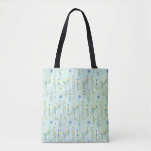 Bolsa Tote Flor de flora com gradiente de aquarela russa