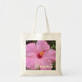 Bolsa Tote Flor de hibisco rosa Hawaii, reutilizável
