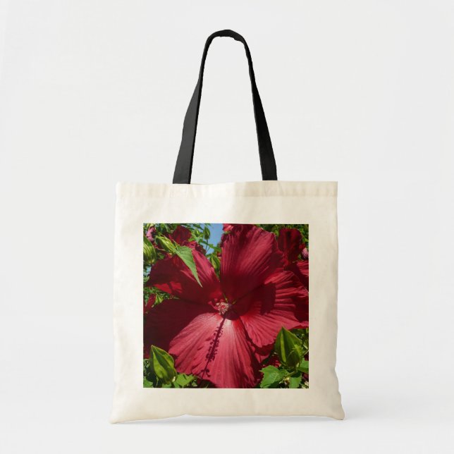 Bolsa Tote Flor de Hibiscus e Céu Azul (Frente)