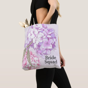 Bolsa Tote Flor de Hortênsia Elegante Casamento Personalizado