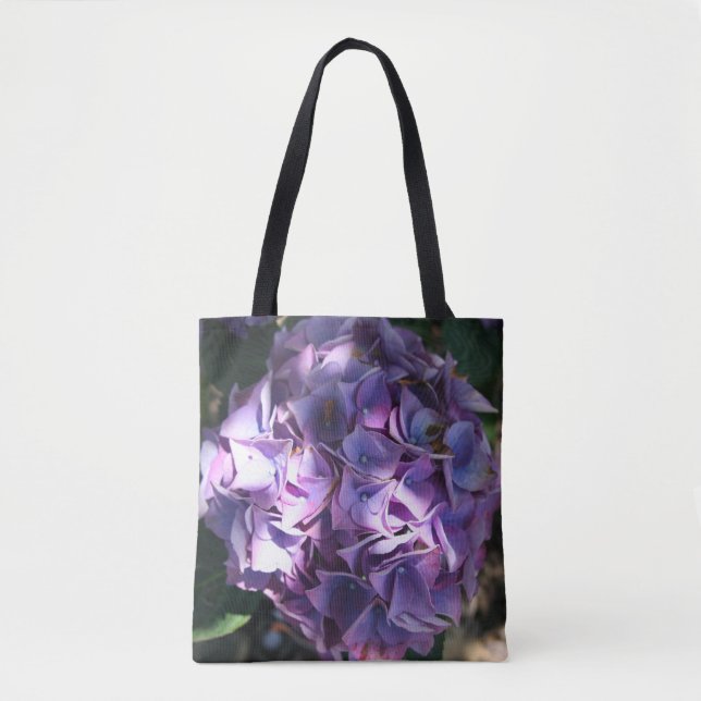 Bolsa Tote Flor de Hydrangea Puro-Claro (Frente)