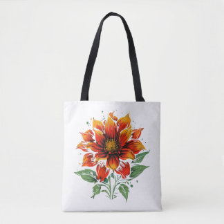 Bolsa Tote Flor de incêndio Dahlia