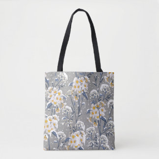 Bolsa Tote Flor de inverno: Padrão Floral Delicado