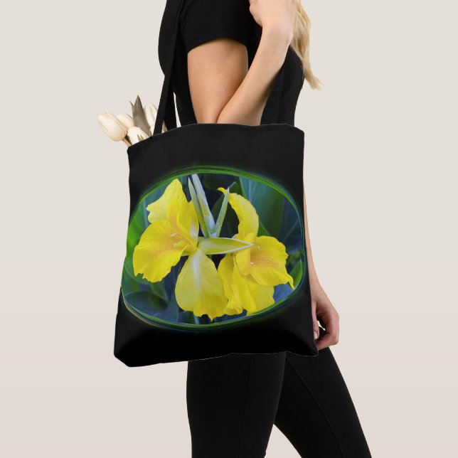 Bolsa Tote flor de Íris Amarela (Close Up)