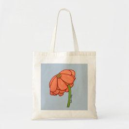 Bolsa Tote Flor de Laranja com fundo Azul
