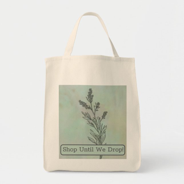 Bolsa Tote Flor de Lavanda Mínima Moderna (Frente)