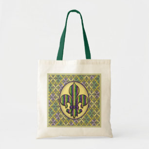 Bolsa Tote Flor de lis do carnaval da listra