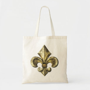 Bolsa Tote Flor de lis Dourado