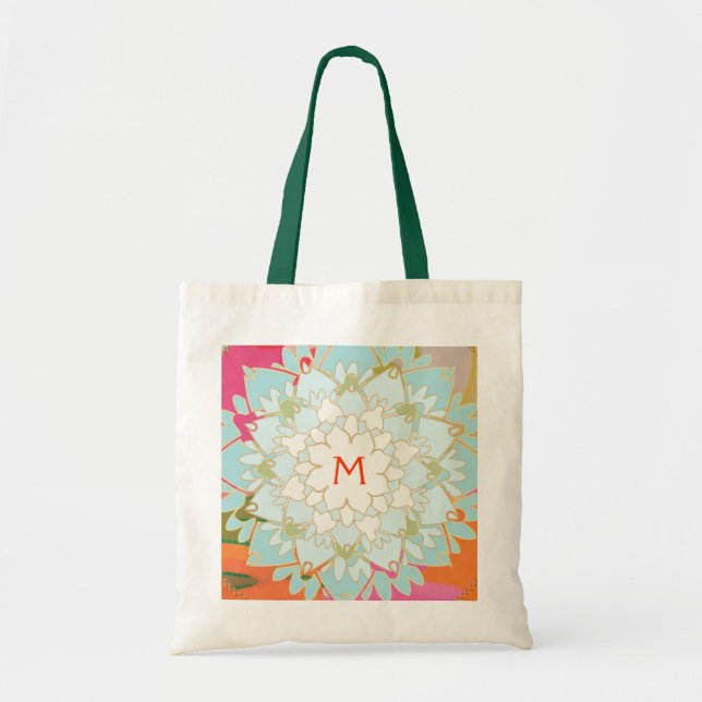 Bolsa Tote Flor de Lotus Blooming Monogramada (Frente)