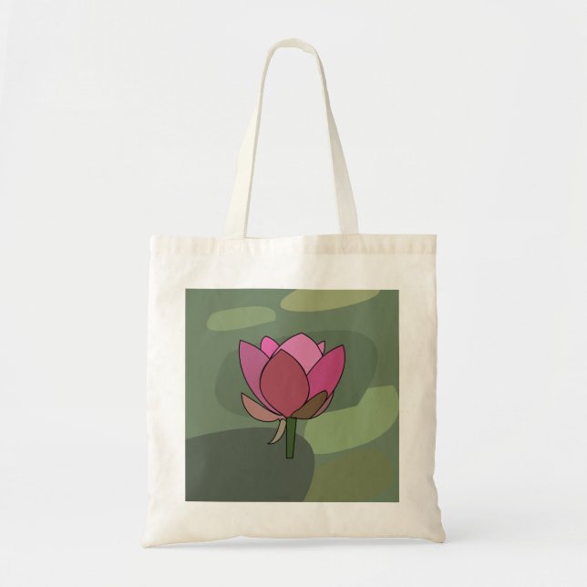 Bolsa Tote Flor de Lótus Rosa (Frente)