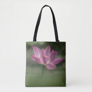 Bolsa Tote Flor de Lotus Rosa Sagrado - Arte de Serene Zen