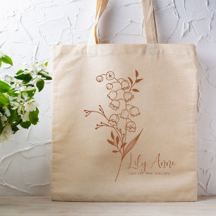 Bolsa Tote Flor de Mês de Nascimento Personalizada Maio Boho