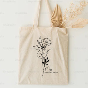 Bolsa Tote Flor de Mês de Nascimento Personalizada Setembro B