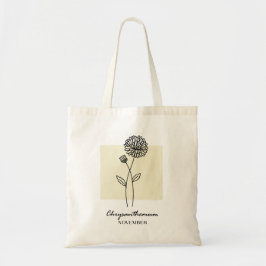 Bolsa Tote Flor de Nascimento de Novembro | Chrysanthemum