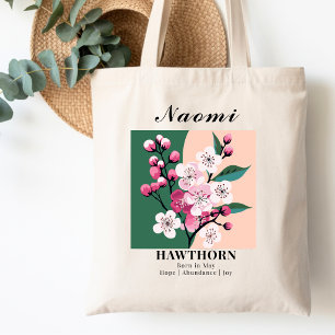 Bolsa Tote Flor de Nascimento do Mês de Maio Espinheiro Bloco