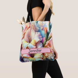 Bolsa Tote Flor de Nascimento Personalizada August Gladiolus