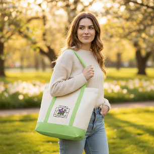 Bolsa Tote Flor de Nascimento Violeta de Fevereiro Elegante P