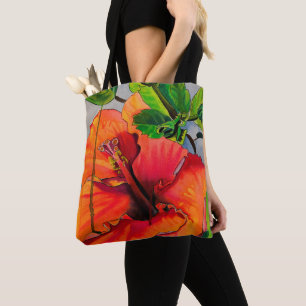 Bolsa Tote Flor de Neon Hibiscus Tropical