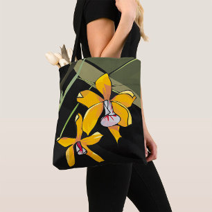 Bolsa Tote Flor de Orquídea Amarela Botânica Tropical