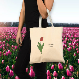 Bolsa Tote Flor de Pastel Vermelho Botânico