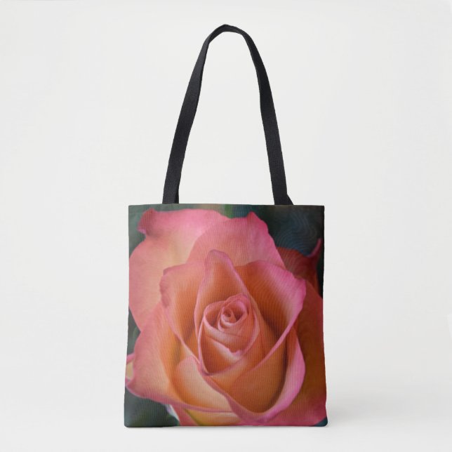 Bolsa Tote Flor de Pêssego Rosa (Frente)