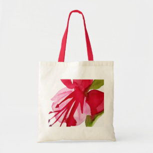 Bolsa Tote Flor de pop de cor da água rosa Fuchsia