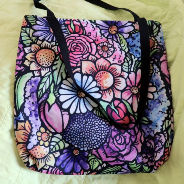 Bolsa Tote Flor de Primavera do Buquê (Criador carregado)