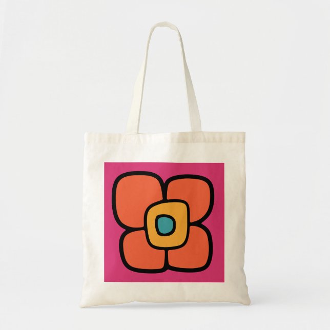 Bolsa Tote Flor de Primavera Retrô (Frente)