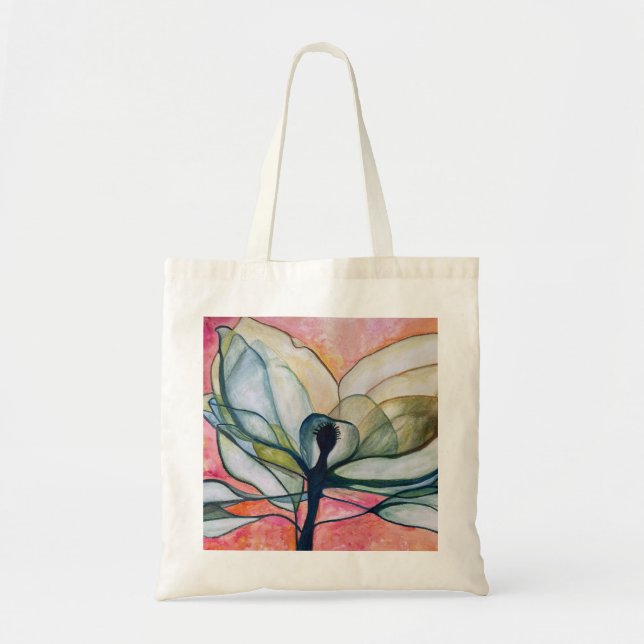Bolsa Tote Flor de Raios-X aquarela (Frente)
