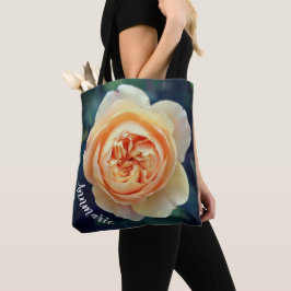 Bolsa Tote Flor de Rosa do Peachy Orange Garden Personalizada