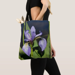 Bolsa Tote Flor de Sinalizador Azul Iris
