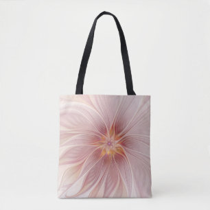 Bolsa Tote Flor de Sono Floral de Cor Rosa Mole Abstrato