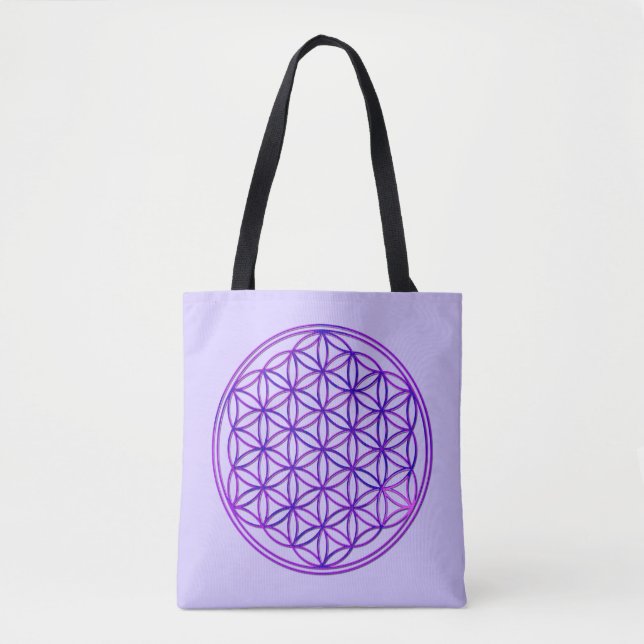 Bolsa Tote Flor de Vida / Blume des Lebens - azul rosa (Frente)