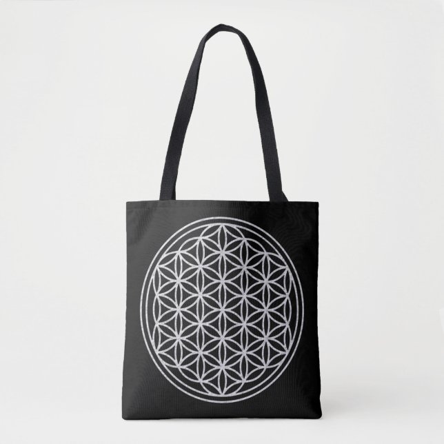 Bolsa Tote Flor de Vida / Blume des Lebens - branco (Frente)