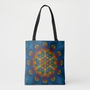 Bolsa Tote Flor De Vida - Fractal Mandala Square III