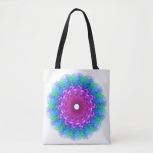 Bolsa Tote Flor digital multicolor projetado com gráfico em