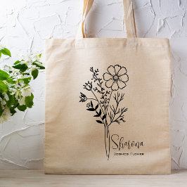 Bolsa Tote Flor do Mês de Nascimento Personalizada Outubro Bo