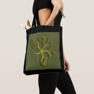 Bolsa Tote Flor Dourada