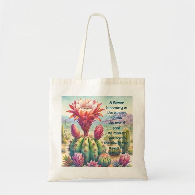 Bolsa Tote Flor e cotação do Torch Cactus (Frente)
