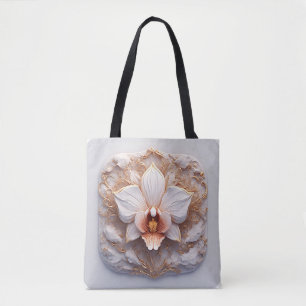 Bolsa Tote Flor Elegante em Fundo Ornamentado