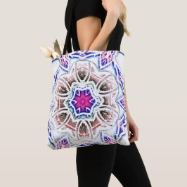 Bolsa Tote Flor em textura de gesso, sombra macia em branco