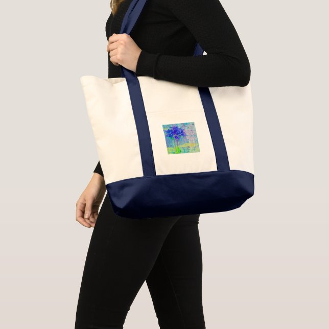 Bolsa Tote Flor em Violeta Azul (Frente (produto))