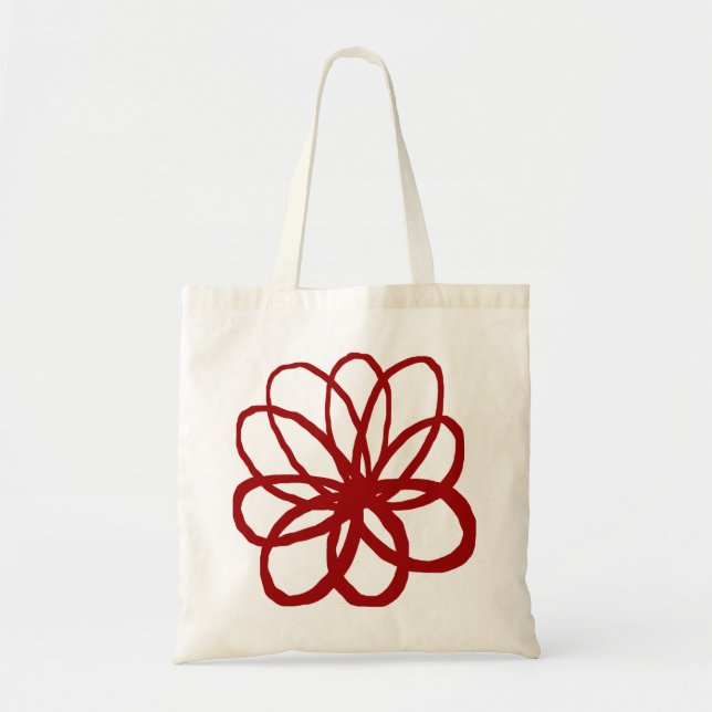 Bolsa Tote Flor Espontaniana - Vermelho Ruby (Frente)