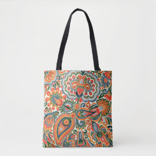 Bolsa Tote Flor Étnico Ucraniano, Marcador Desenhado À Mão.