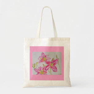 Bolsa Tote Flor floral Lily-Cor-de-Água Rosa