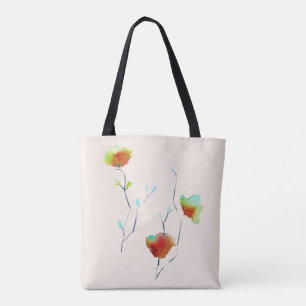 Bolsa Tote Flor floral simples moderna Arte de outono