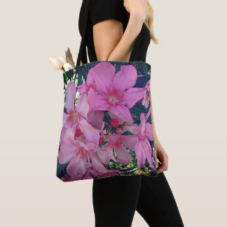 Bolsa Tote Flor Foto Brilhante Cor-de-Rosa Oleander Blooms Fl