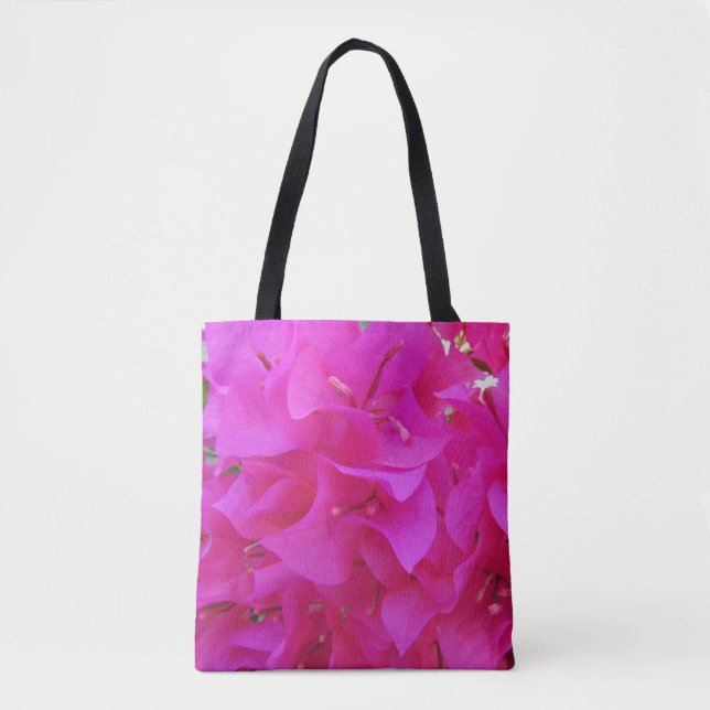 Bolsa Tote Flor Foto Brilhante Rosa Azalea Floral (Frente)