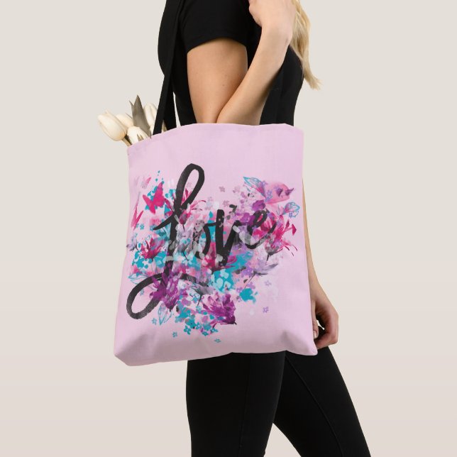 Bolsa Tote Flor Heart Love (Close Up)