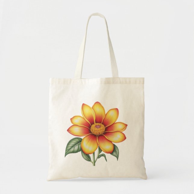 Bolsa Tote Flor Laranja (Frente)